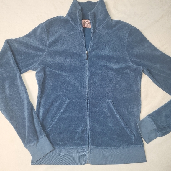 Juicy Couture Terry Cloth Zip-Up Jacket  Women's Size Medium "J" Zipper Charm - Picture 9 of 9